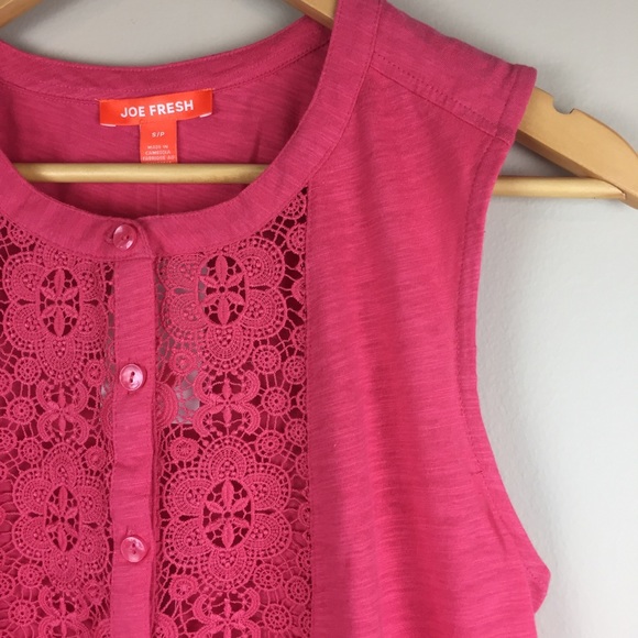 Joe Fresh Tank Top Embroidered Lace Sleeveless - Picture 2 of 8